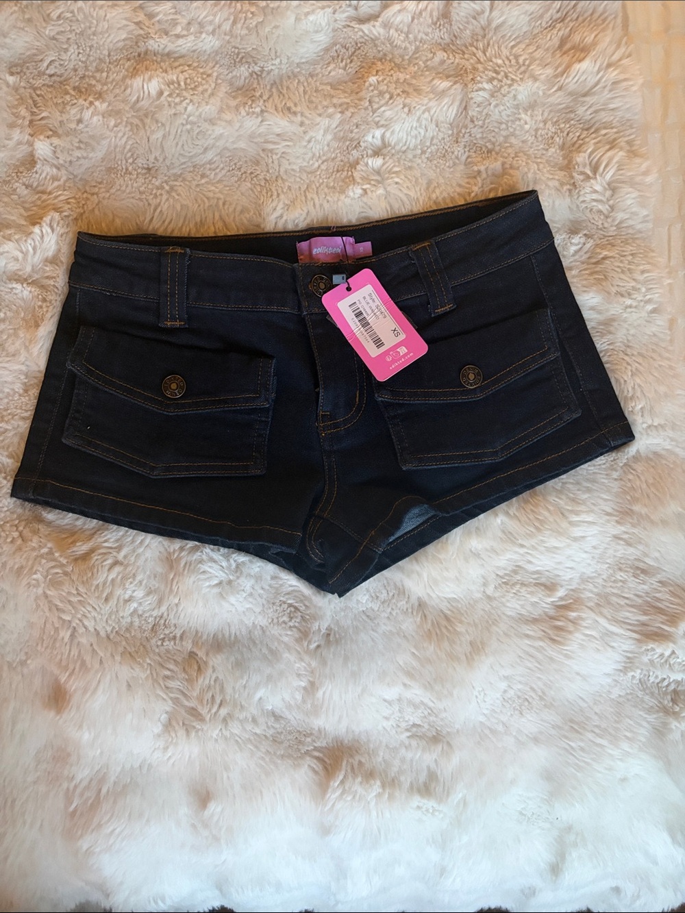 Cavella Stretchy Denim Micro Shorts
